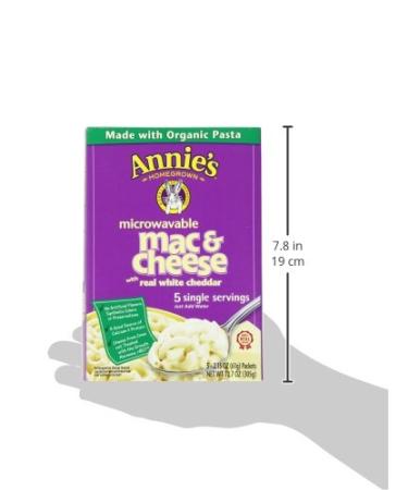 Annie's White Cheddar Mac and Cheese - Microwavable, 10.7 oz, 5 ct (Pack of 6) - Easy & Delicious! - Buy Online on GoSupps.com