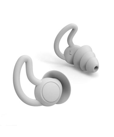 Reusable Safe Silicone High Fidelity Earplug  for Sleeping (Reduce 40dB)  Swimming  Studying  Concerts  Noise Cancelling and Hearing Protection (Gray)