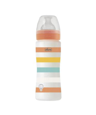 CHICCO BABY BOTTLE WELL-BEING 330ML FAST FLOW 4M+ SILICONE ORANGE 330ML Orange