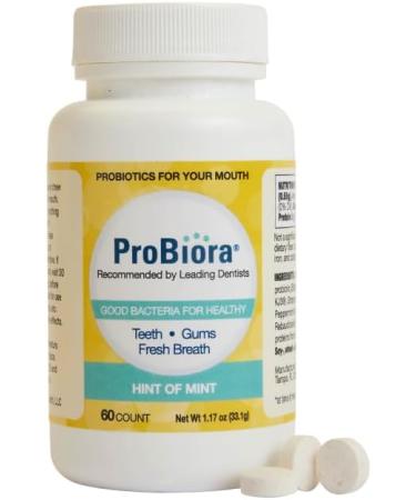 ProBioraPlus Oral-Care Probiotic Mints | Supports Healthy Teeth & Gums | Freshens Breath | Whitens Teeth | ProBiora3 Technology with 3 Probiotic Strains Native to The Mouth | 60 Count 60 Count (Pack of 1)