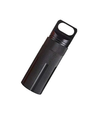 Vogueing Tool Waterproof Pill holder EDC Container Metal Survival capsule for camping climbing cycling hiking round head black