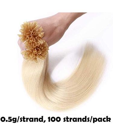 22" Pre Bonded Hair Extensions 100 Strands #60 Platinum Blonde (50g) - Buy Online on GoSupps.com