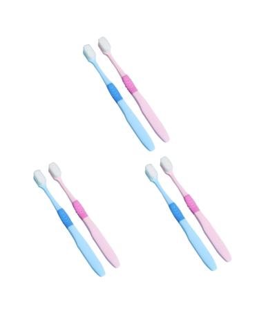 TOVINANNA 6 STK toothbrush Portable for adults adult security safe Dead -of -sure tooth cleaning the safe for pregnant toothbrush child oral fur for teeth caricature bur women pp