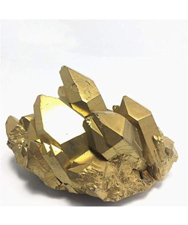 387g Crystal Cluster Golden Angel Titanium Quartz Crystal Specimen MineralsChakra Home Goods