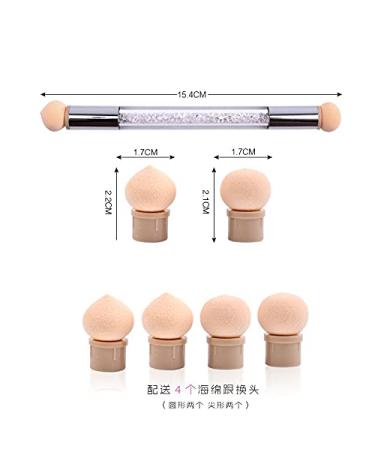 JERCLITY 6pcs Acrylic Ombre Nail Brush Set with Double Head Sponge, Wooden Gel Builder Ombre Brush for Nails Art Design - Brushes-02 - Buy Online on GoSupps.com