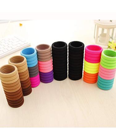 Seamless Cotton Hair Ties - 96pcs | Elastic Hair Bands for Women & Girls | No Crease Ponytail Holders in 15 Colors - 8mm Thick - Buy Online on GoSupps.com