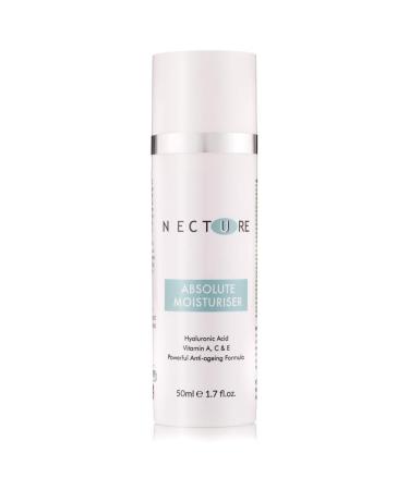 Necture Vegan Absolute Moisturiser with Hyaluronic Acid Serum for Skin Day & Night Cream Natural & Organic Anti Ageing 50ML SUPER SIZE Made in UK