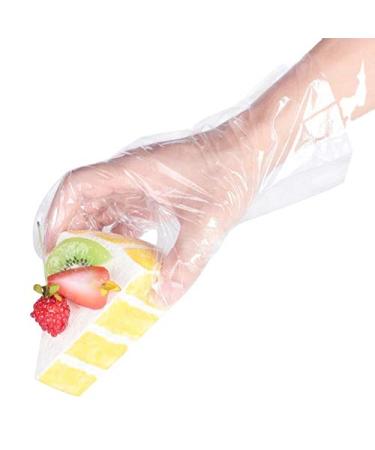 St llion Clear Disposable Plastic Gloves Food Prep Work Transparent Gloves for Cooking Cleaning Handling | Food Safe Disposable Gloves- One Size Fits Most (400)