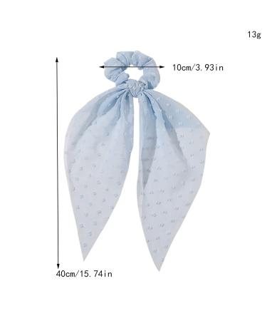 Black Bowknot Satin Silk Long Hair Scarf Scrunchies for Women - 6Pcs Elastics Ponytail Holder with Donut Hair Ties - Buy Online on GoSupps.com
