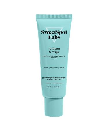 SweetSpot Labs A Clean S-Wipe Gel Wipe, Natural Deodorant, pH Balance for Women, Fragrance-Free, 1.35 oz