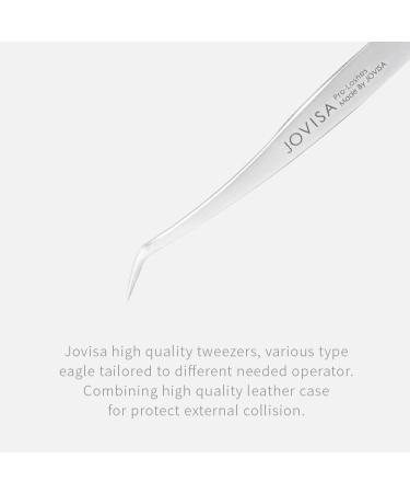 JOVISA HQ-18 Mega Volume & 3D 6D Mink Eyelash Extension Tweezers | Stainless Steel Straight Angled Tip False Eyelash Supplies | 13cm/18.3g - Buy Online on GoSupps.com