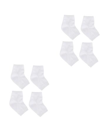 FRCOLOR 4 Pairs Moisturizing Gel Socks Heel Socks Spa Socks for Dry Feet Anti-Crack Socks Toeless Spa Socks Heel Protector Socks Breathable Socks White Ordinary Casual Socks Men and Women