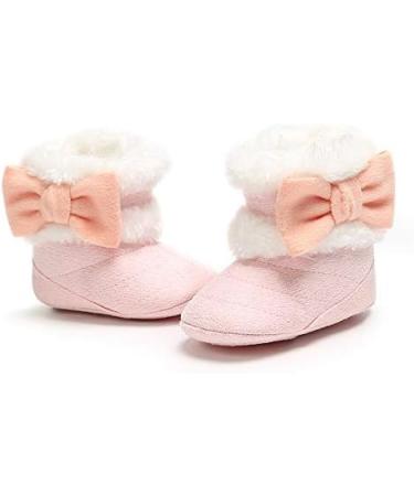 RVROVIC Baby Winter Snow Boots- Bowknot Anti-Slip Fleece Toddler Prewalkers (12-18 Months, Pink) - Buy Online on GoSupps.com