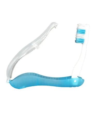 Loufy 10pcs Sports Oral Foldable Camping Toothbrush Hiking Toothbrush Plastic Cleaning Tools B Light Blue