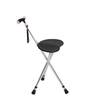 Crutches Disability Medical Aid Folding Seat Cane 3 Legged Stool Stick Elderly Walker Crutches Beautiful Scenery Bathing in Sunlight