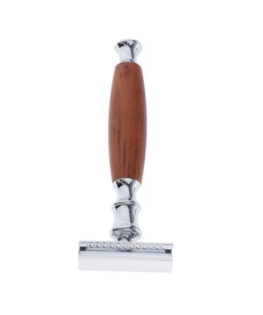 Premium Wooden Handled Double Edge Razor for Mustache - 12.5 x 4.5 cm - Eco-Friendly Shaving Solution - Buy Online on GoSupps.com