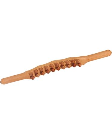 Depth Massage Device - Ergonomic Gua Sha Stick with 20 Natural Wood Pearls for Sore Muscles in Neck Shoulders Arms Legs & Hips Portable Pain Relief Tool - Buy Online on GoSupps.com