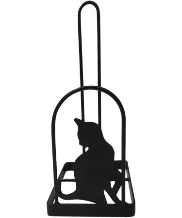 Evelots Kitty Cat Toilet Paper Holder - Free Standing Bathroom Space Saver (Black Metal) - Buy Online on GoSupps.com