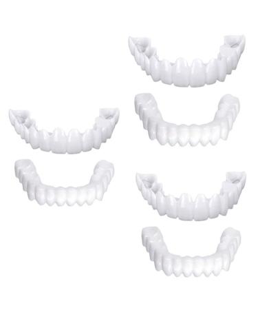 Mxrfactory teeth prosthesis instant veneers cosmetic upper lower teeth brightening snap on smile teeth comfort fit provisional dentures men women for bad teeth 3 pairs