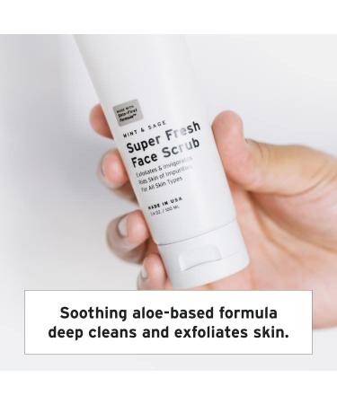 Buy Super Fresh Face Scrub - Aloe & Tea Tree | Natural Plant-Based Face Wash for All - Revive & Cleanse Skin - Buy Online on GoSupps.com