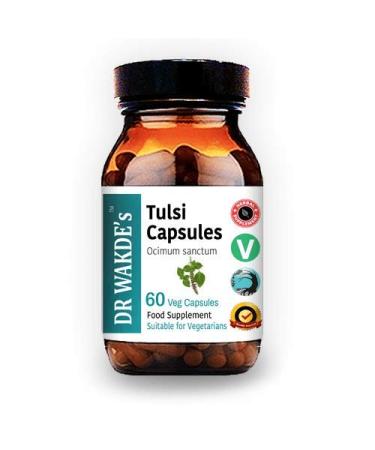 DR WAKDE S Tulsi Capsules (Holy basil) (60 Veg Caps Ayurvedic Supplement Vegan Herbal Natural Made in the UK)