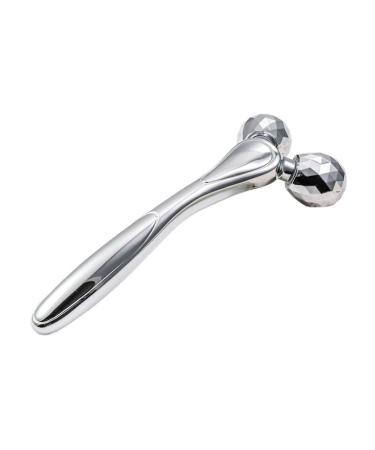 Black Manual Facial Slimming Massage Beauty Stick Y-shaped 3D Metal Facial Roller Silver