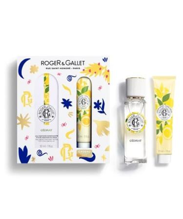 ROGER & GALLET | Citron Gift Set | 1 fl oz Wellbeing Fragrant Water | 1 oz Hand & Nail Cream | Limited Edition Citron Minis Gift Set