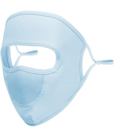 NAERTFD Summer Sun Protection Mask for Women - Breathable Ice Silk Full Face Veil for Outdoor Sports - Blue - Buy Online on GoSupps.com