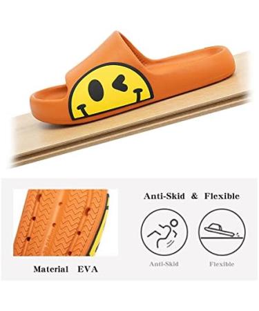 WaySoland Unisex Flip-Flops - Slipproof Summer Slippers Light Beach Sandals & Bath Shoes for Men Women & Kids | Size 25/26 EU - Orange - Buy Online on GoSupps.com