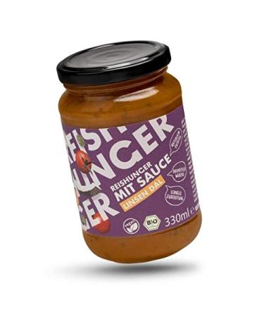 Reishunger organic sauce lenses Dal 6x330ml - vegan and gluten -free - aromatic curry sauce - ideal for rice pasta or curry lenses dal 330 ml (6 Pack)