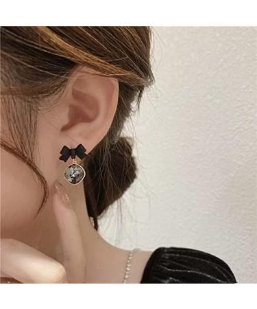 Earrings for Women Ladies Earrings Ladies Elegant Earrings Black Bowknot Square Pendant Earrings Christmas Party Banquet Earrings Jewelry Fashion Earrings Earrings for Women - Buy Online on GoSupps.com