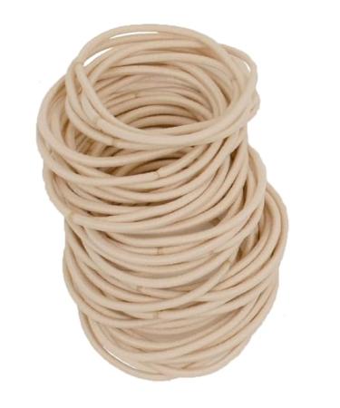 WROLY Hair Bands Hair Bands For Women Ponytail Holders Hair Bobbles Hair Ties 4mm Hairbands Hair Bands For Girls Hair Bobbles Elastic Hair Bands Perfect for Women and Girls (Beige 50-Pcs) 50-Hair Bands (Beige)