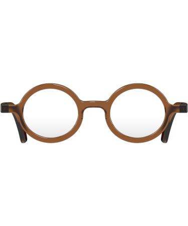 London Mole Glasses | Stylish Round Reading Glasses for Men Women & Unisex | Cool Transparent Brown 1.5x Spring Hinges - Buy Online on GoSupps.com
