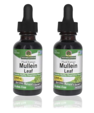 NatureAnswer's Mullein Leaf 2000 mg 2 x 30 ml Set of 2 packs of 60 ml in total