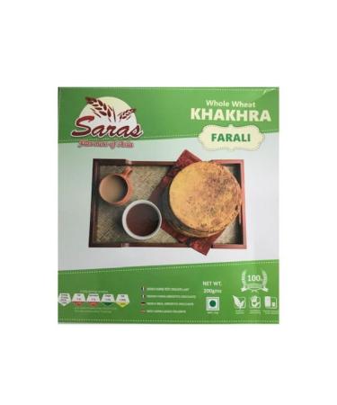 Saras Farali Khakhra - 200g (Pack of 2) - Nutritious and Crunchy Fasting Snack | Gluten-Free | Made with Premium Ingredients | Perfect for Vrat Navratri and Fasting Days