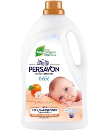 Persavon - Baby Detergent, with Organic Apricot Extract, Hypoallergenic, Sensitive Skin, No Dye - 2000ml