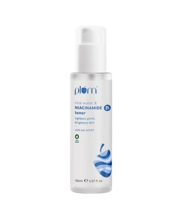 Plum 3% Niacinamide Toner with Rice Water | Vitamin B3 with Japanese Fermented Rice Water | For Clear Blemish-Free Bright & Hydrated Skin | Refines & Tightens Pores | Fragrance-Free | all skin types