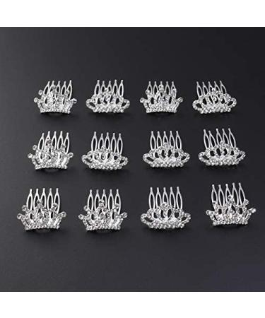 Lurrose Mini Tiara Crown Hair Comb Set for Wedding Party - Bride Bridesmaid Headpiece Accessories (12pcs) - Buy Online on GoSupps.com