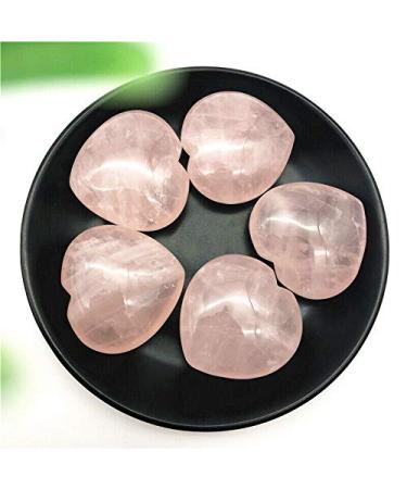 Natural Crystal Rough 1PC Natural Pink Rose Quartz Heart Shaped Crystal Polished Stones Decor Gift Natural Stones and Minerals