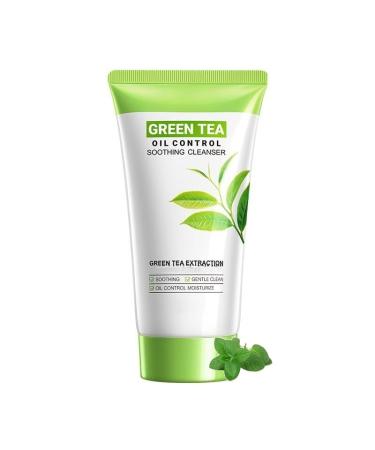 Revivix Green Tea Oil Control Soothing Facial Cleanser Soothing & Moisture Foam Facial Cleanser Deep Cleansing Facial Cleanser Cream 150g / 5.29 Oz (1pcs)