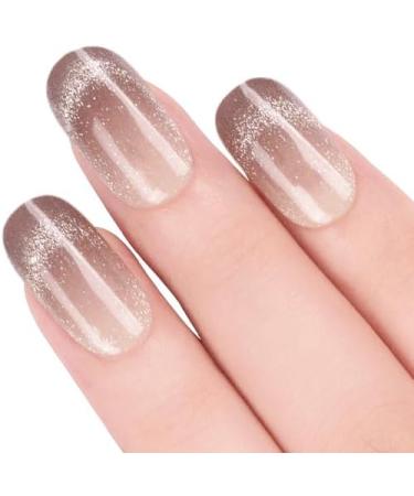 DANNI & TONI 28 Stickers Semi Cured Nail Wraps Soft Self-Adhesive Gel Nail Stickers Salon-Quality Gel Nail Polish Strips Manicure Stickers Set(Midnight Mirage) Gradient French Tip Cat's Eye - Buy Online on GoSupps.com