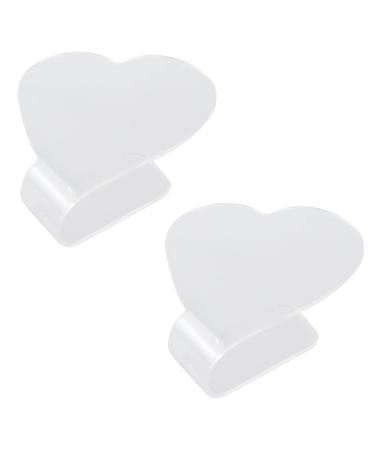 Pufguy Acrylic Hand Makeup Mixing Palette Hand Held Heart-Shaped Palette for Cosmetic Foundation Eyeshadow Nail Art-2pcs 3.1x2.6x0.9