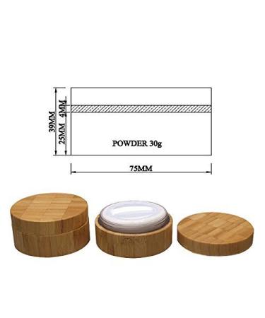 30g Eco-Friendly Bamboo Powder Jars - Double Sided Makeup Case with Sifter & Puff Kit for Global Shipping - Buy Online on GoSupps.com
