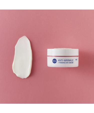 NIVEA Anti-Wrinkle and Firming Day Cream (50ml) Moisturiser for 45+ Skin With Shea Butter Apricot Kernel Oil and SPF for Enhanced Daily Skin Care - Buy Online on GoSupps.com