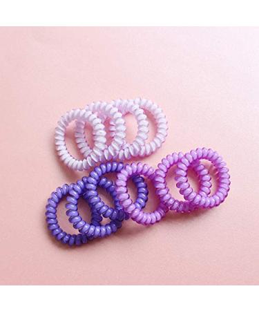 Canjoyn 10 Pcs Pink Rubber Spiral Hair Ties - No Crease Coil Hair Bands for Women with Thick Hair - Buy Online on GoSupps.com