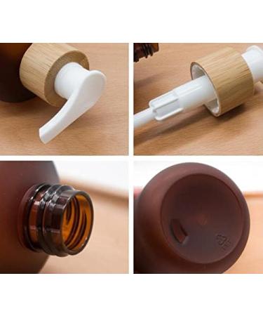 2 Pcs 4oz/120ml Amber Plastic Pump Bottles with Bamboo Pump Dispensers Empty Refillable Lotion Pump Cosmetic Storage Container Jars for Shampoo Shower Gel Toiletries Hair-Conditioner - Buy Online on GoSupps.com