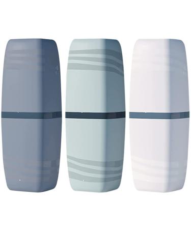 3 pieces of toothbrush cups travel toothbrush case creative toothbrush cup toothbrush Travel Case tooth plastering her plastic toothbrushes case for camping school business trips (3 colors)