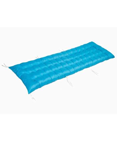 Indoor Outdoor Seat Pad Thicken Durable Wooden Bench Cushion Lounge Garden Chaise Swing Mattress with Tie Rope Anti-Slip 2 or 3 Seater Mat Blue 45*120cm