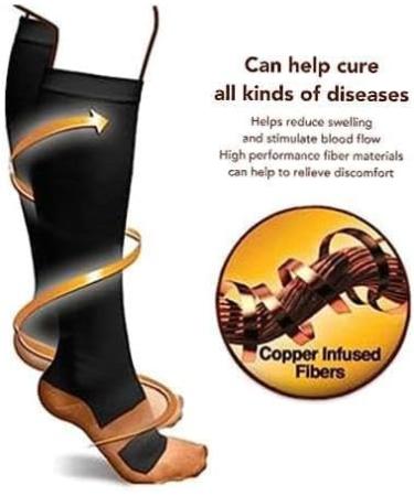 Copper Fiber Compression Socks for Stress Relief & Circulation Improvement - Ankle Compression Stockings for Running, Hiking, Cycling - Reduce Swelling & Foot Pain - Stay Active & Energized - Buy Online on GoSupps.com