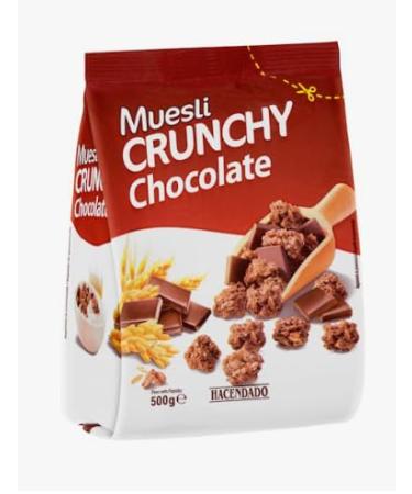 Muesli Crunchy Hacendado au chocolat 15% de chocolat Pack de 3 500g